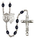 Divine Mercy 8x6mm Black Onyx Rosary R6006S-8366