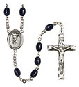St. Philip Neri 8x6mm Black Onyx Rosary R6006S-8369
