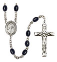 St. John Berchmans 8x6mm Black Onyx Rosary R6006S-8370