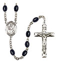 St. Uriel the Archangel 8x6mm Black Onyx Rosary R6006S-8378