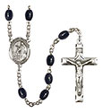 St. Jacob of Nisibis 8x6mm Black Onyx Rosary R6006S-8392