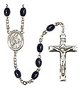 St. Margaret of Scotland 8x6mm Black Onyx Rosary R6006S-8407