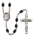 St. Jadwiga of Poland 8x6mm Black Onyx Rosary R6006S-8434