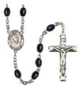 St. Peter Claver 8x6mm Black Onyx Rosary R6006S-8442