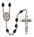 St. Medard of Noyon 8x6mm Black Onyx Rosary R6006S-8444