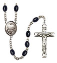 Pope Francis 8x6mm Black Onyx Rosary R6006S-8451