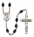 St. Pius X 8x6mm Black Onyx Rosary R6006S-8452