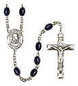 St. John XXIII 8x6mm Black Onyx Rosary R6006S-8455