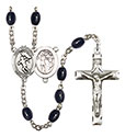 St. Sebastian/Track &amp; Field-Woman 8x6mm Black Onyx Rosary R6006S-8610