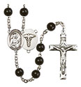 St. Camillus of Lellis/Nurse 7mm Black Onyx Rosary R6007S-8019S9