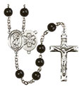 St. Christopher/EMT 7mm Black Onyx Rosary R6007S-8022S10