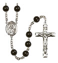 St. Isidore of Seville 7mm Black Onyx Rosary R6007S-8049