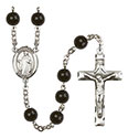 St. Justin 7mm Black Onyx Rosary R6007S-8052