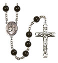 San Judas 7mm Black Onyx Rosary R6007S-8060SP