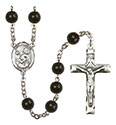 St. Kevin 7mm Black Onyx Rosary R6007S-8062