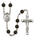 St. Lawrence 7mm Black Onyx Rosary R6007S-8063