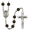 St. Lazarus 7mm Black Onyx Rosary R6007S-8066