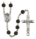 St. Michael the Archangel 7mm Black Onyx Rosary R6007S-8076