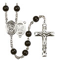 St. Michael/Nat&#39;l Guard 7mm Black Onyx Rosary R6007S-8076S5