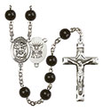 St. Michael/Navy 7mm Black Onyx Rosary R6007S-8076S6
