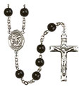 San Miguel Arcangel 7mm Black Onyx Rosary R6007S-8076SP
