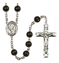 St. Philomena 7mm Black Onyx Rosary R6007S-8077