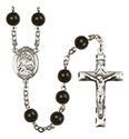 St. Raphael the Archangel 7mm Black Onyx Rosary R6007S-8092
