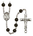 St. Valentine of Rome 7mm Black Onyx Rosary R6007S-8121
