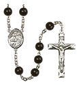 Sts. Cosmas &amp; Damian 7mm Black Onyx Rosary R6007S-8132