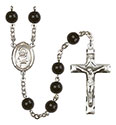 St. Lillian 7mm Black Onyx Rosary R6007S-8226