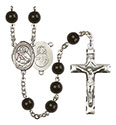 O/L of Mount Carmel 7mm Black Onyx Rosary R6007S-8243