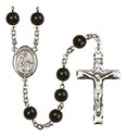St. Isabella of Portugal 7mm Black Onyx Rosary R6007S-8250