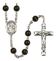 St. Isaiah 7mm Black Onyx Rosary R6007S-8258