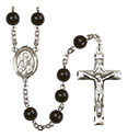 St. Athanasius 7mm Black Onyx Rosary R6007S-8296