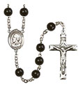 Pope Saint Eugene I 7mm Black Onyx Rosary R6007S-8352