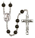 St. Emma Uffing 7mm Black Onyx Rosary R6007S-8450