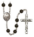 Pope Francis 7mm Black Onyx Rosary R6007S-8451