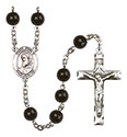 St. Pius X 7mm Black Onyx Rosary R6007S-8452