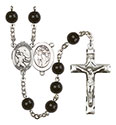 St. Sebastian/Football 7mm Black Onyx Rosary R6007S-8601