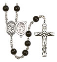 St. Sebastian/Basketball 7mm Black Onyx Rosary R6007S-8602
