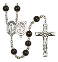 St. Sebastian/Golf 7mm Black Onyx Rosary R6007S-8606