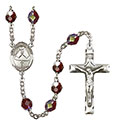 St. Katharine Drexel 7mm Garnet Aurora Borealis Rosary R6008GTS-8015
