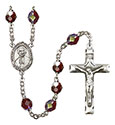 St. Marcellin Champagnat 7mm Garnet Aurora Borealis Rosary R6008GTS-8131