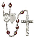 Pope Emeritace Benedict XVI 7mm Garnet Aurora Borealis Rosary R6008GTS-8235