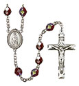 St. Bartholomew the Apostle 7mm Garnet Aurora Borealis Rosary R6008GTS-8238