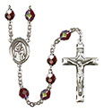 Blessed Caroline Gerhardinger 7mm Garnet Aurora Borealis Rosary R6008GTS-8281