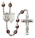 Divine Mercy 7mm Garnet Aurora Borealis Rosary R6008GTS-8366