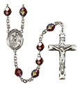 St. Jacob of Nisibis 7mm Garnet Aurora Borealis Rosary R6008GTS-8392