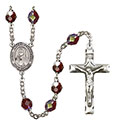 St. Kateri Tekakwitha 7mm Garnet Aurora Borealis Rosary R6008GTS-8438