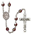 St. Edmund of East Anglia 7mm Garnet Aurora Borealis Rosary R6008GTS-8445
